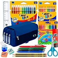 Los mejores  - Coleset Estuche Escolar 3 Cremalleras Material Escolar Kawaii Infantil Primaria Estuches Grandes Pack Materiales…